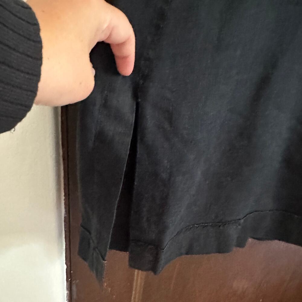 KRISTENSEN du NORD | Vintage Black Split Neck Linen Tunic Sheath Dress | Size 2 - Picture 6 of 6